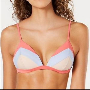 NWT Hula Honey Colorblocked  Pushup Bikini Top
